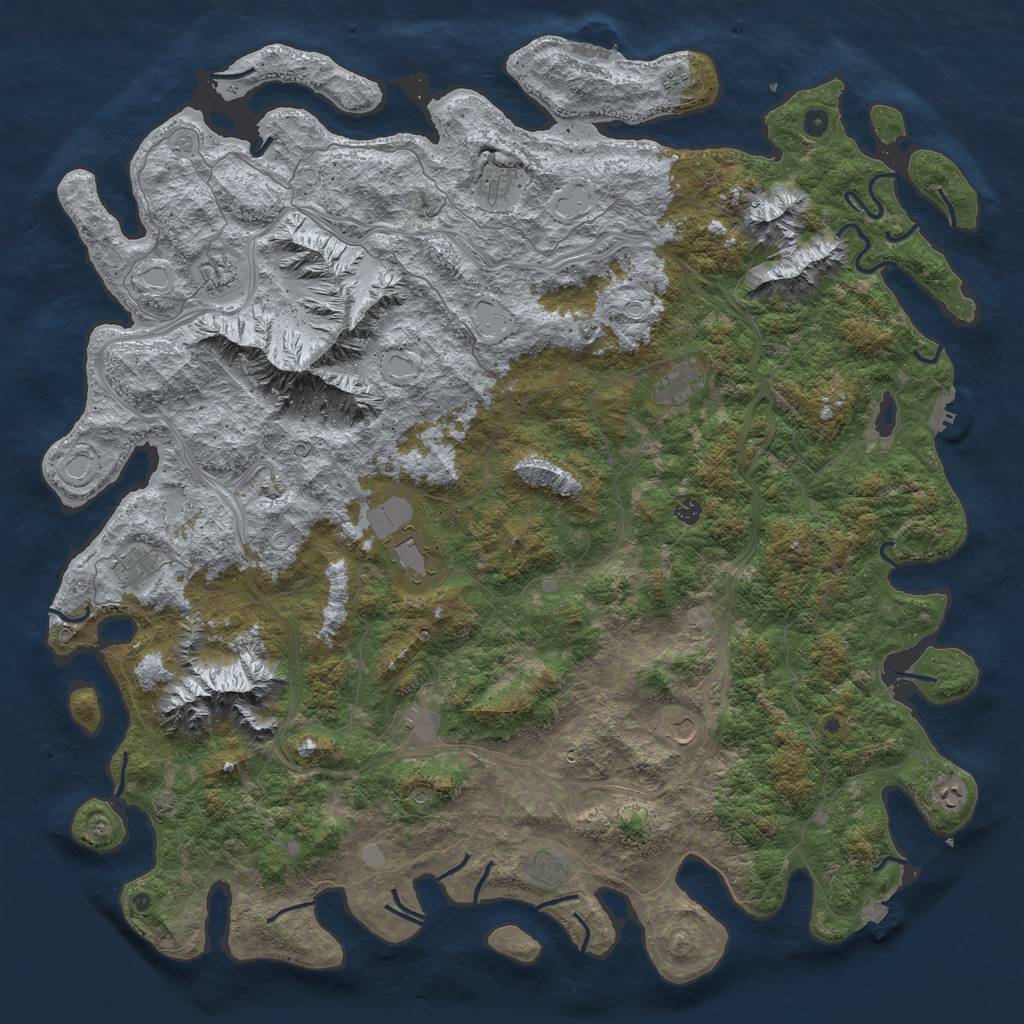 Rust Map: Procedural Map, Size: 6000, Seed: 1630012980, 19 Monuments