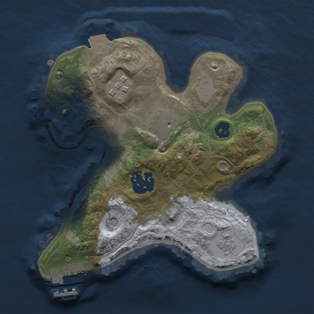 Rust Map: Procedural Map, Size: 2000, Seed: 123544, 7 Monuments