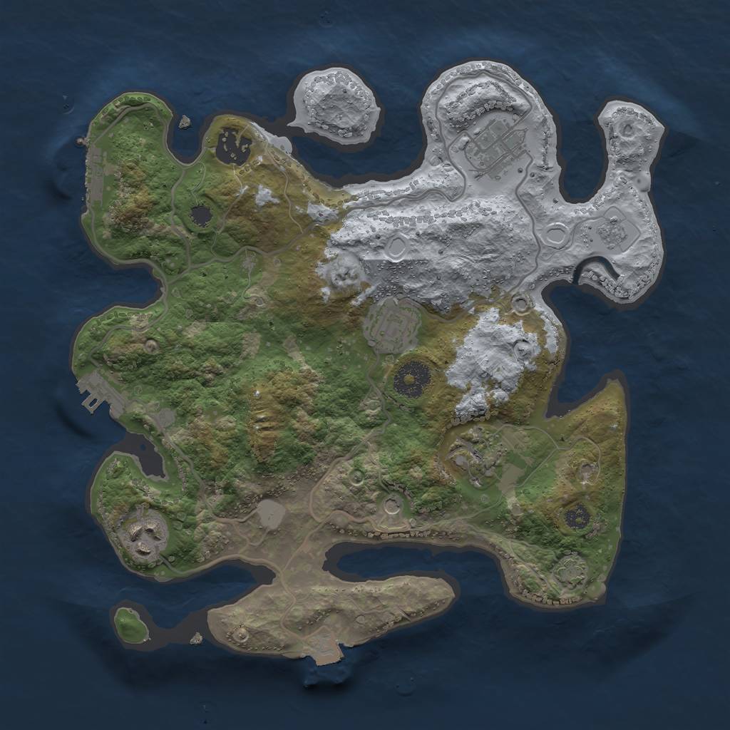 Rust Map: Procedural Map, Size: 3000, Seed: 31252423, 13 Monuments