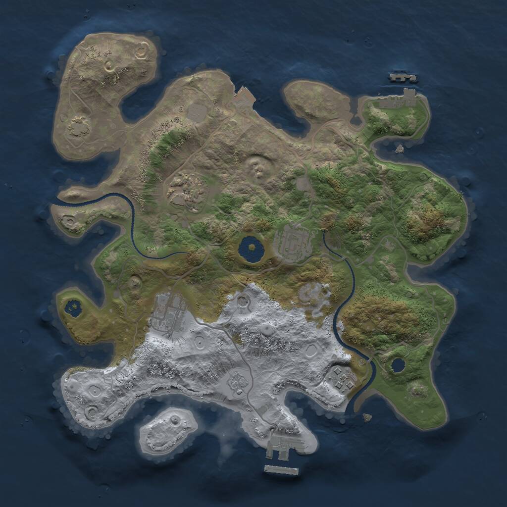 Rust Map: Procedural Map, Size: 3000, Seed: 99324, 10 Monuments