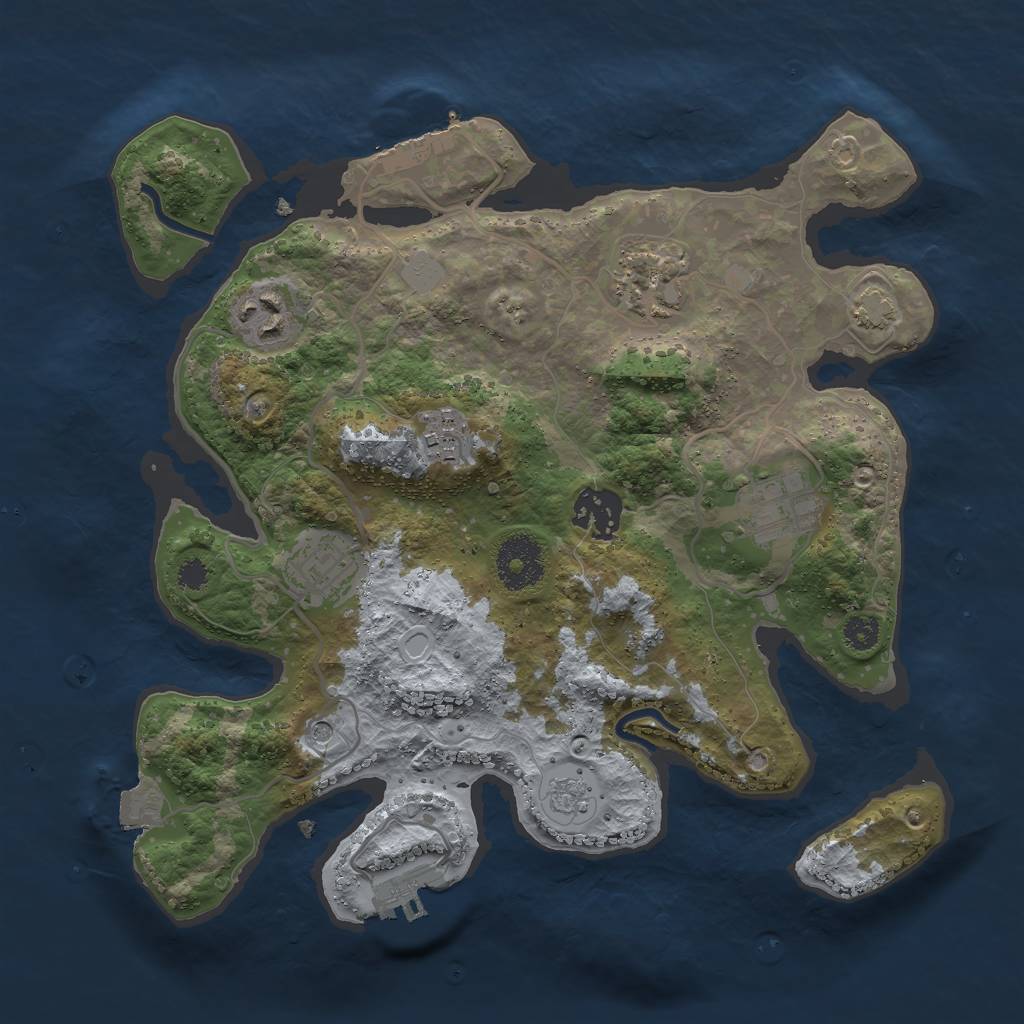 Rust Map: Procedural Map, Size: 3000, Seed: 32619, 14 Monuments