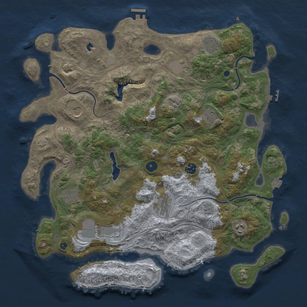 Rust Map: Procedural Map, Size: 4250, Seed: 149455408, 16 Monuments