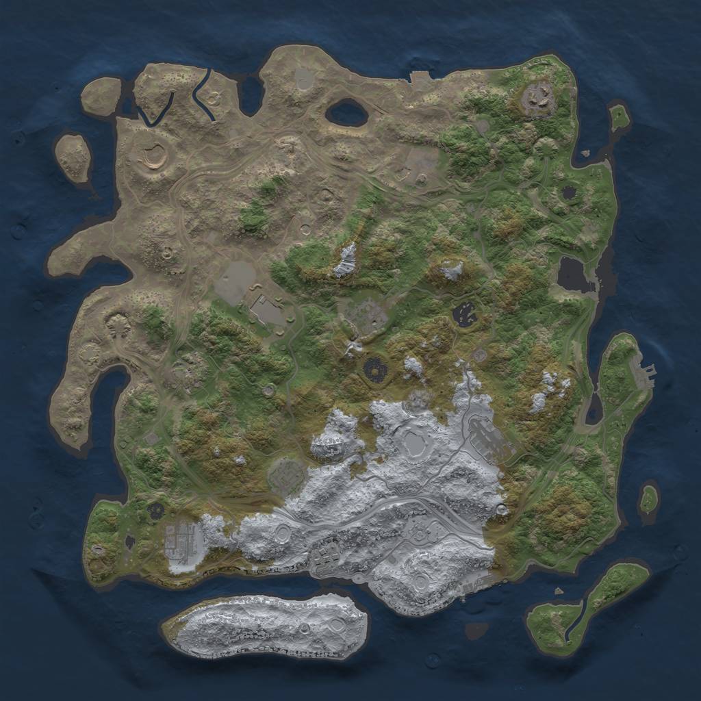 Rust Map: Procedural Map, Size: 4250, Seed: 149455408, 19 Monuments