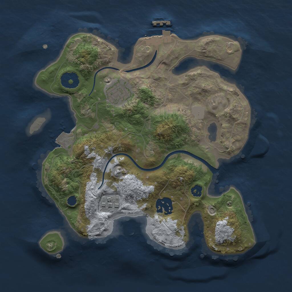 Rust Map: Procedural Map, Size: 2500, Seed: 19337, 5 Monuments