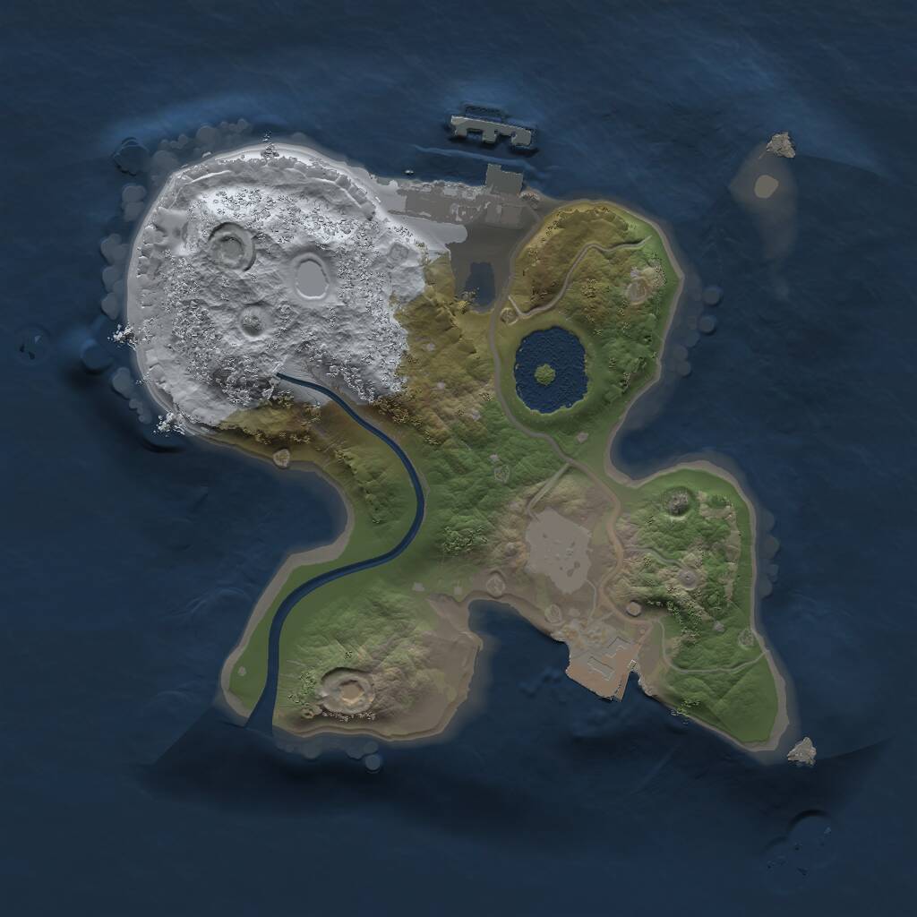 Rust Map: Procedural Map, Size: 1724, Seed: 1237300300, 2 Monuments