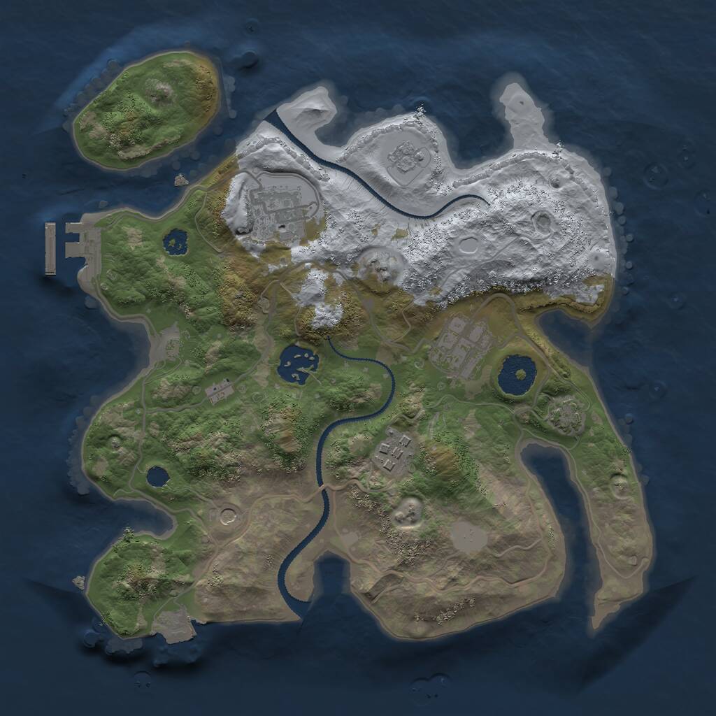 Rust Map: Procedural Map, Size: 2750, Seed: 284971068, 9 Monuments