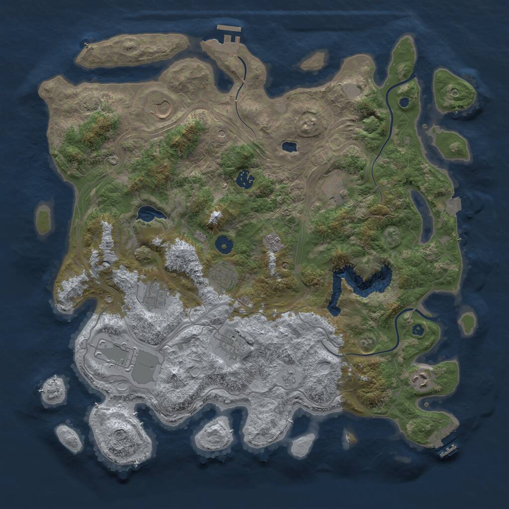 Rust Map: Procedural Map, Size: 4250, Seed: 1400627573, 15 Monuments