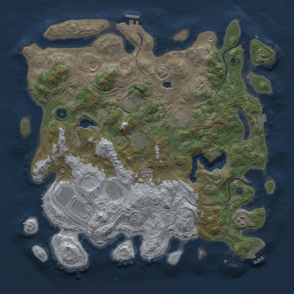 Rust Map: Procedural Map, Size: 4250, Seed: 1400627573, 14 Monuments