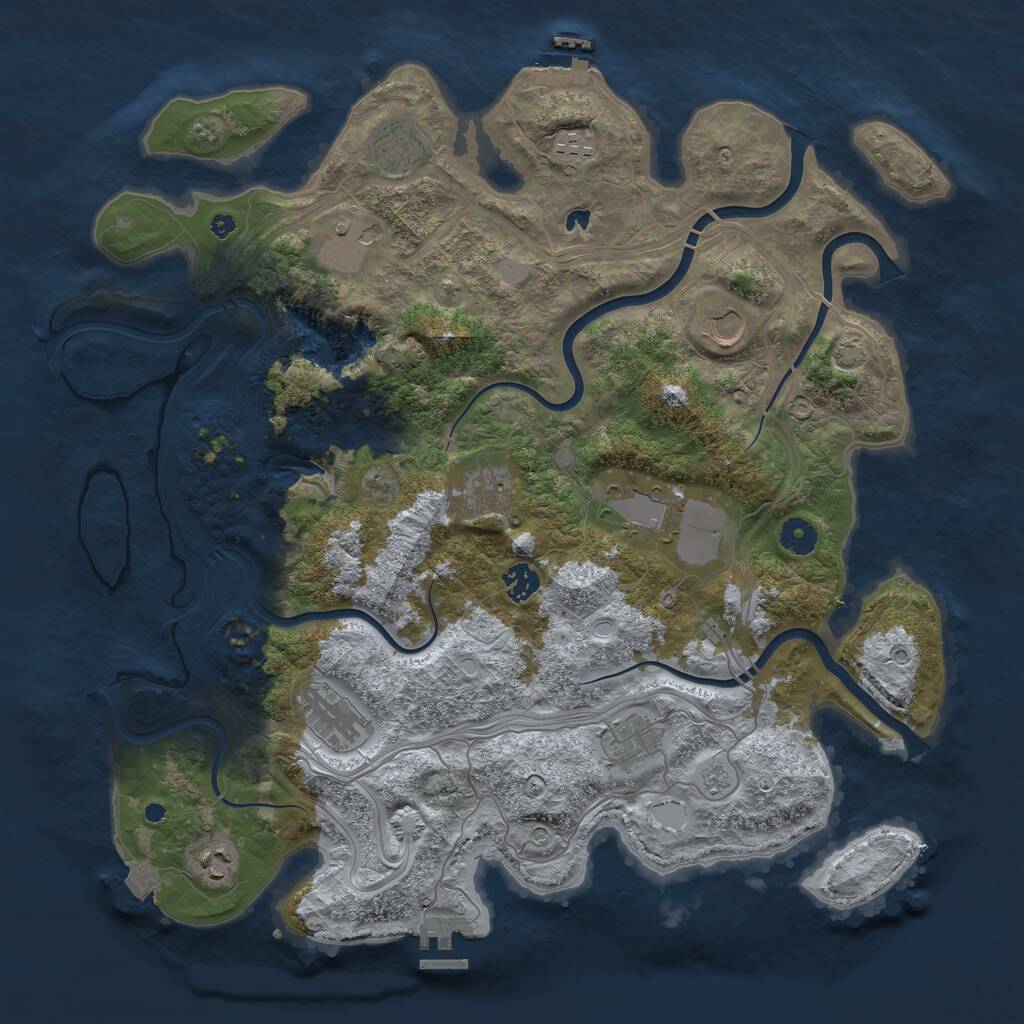 Rust Map: Procedural Map, Size: 4250, Seed: 2108376362, 16 Monuments