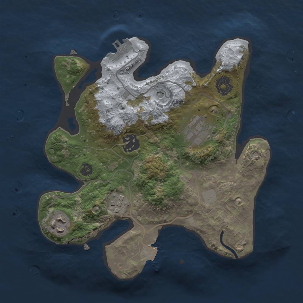 Rust Map: Procedural Map, Size: 2500, Seed: 216081018, 9 Monuments