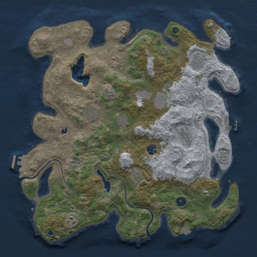 Rust Map: Procedural Map, Size: 4000, Seed: 336404098, 16 Monuments