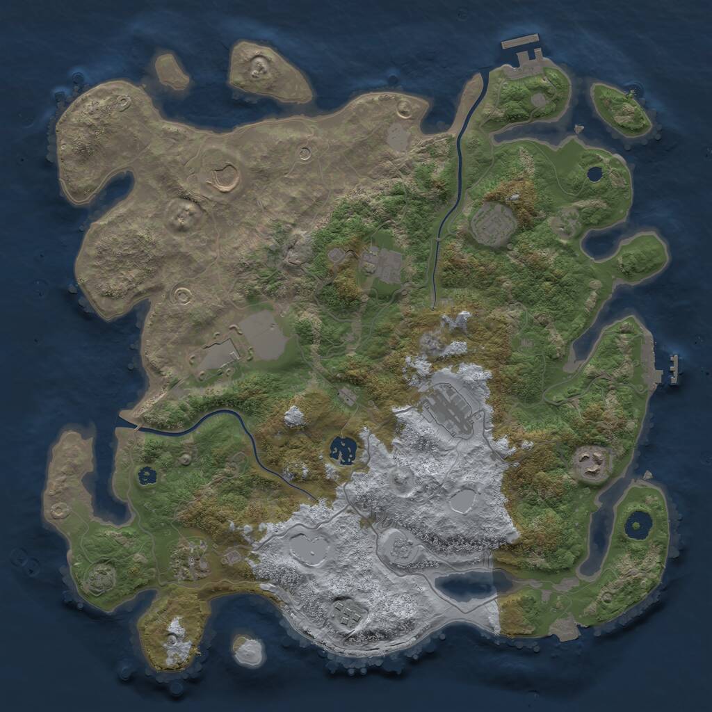 Rust Map: Procedural Map, Size: 3850, Seed: 56140404, 15 Monuments