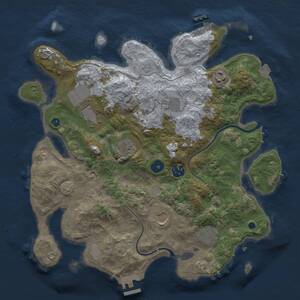 Thumbnail Rust Map: Procedural Map, Size: 3550, Seed: 38954916, 13 Monuments