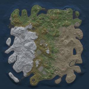 Thumbnail Rust Map: Procedural Map, Size: 4500, Seed: 491049271, 19 Monuments