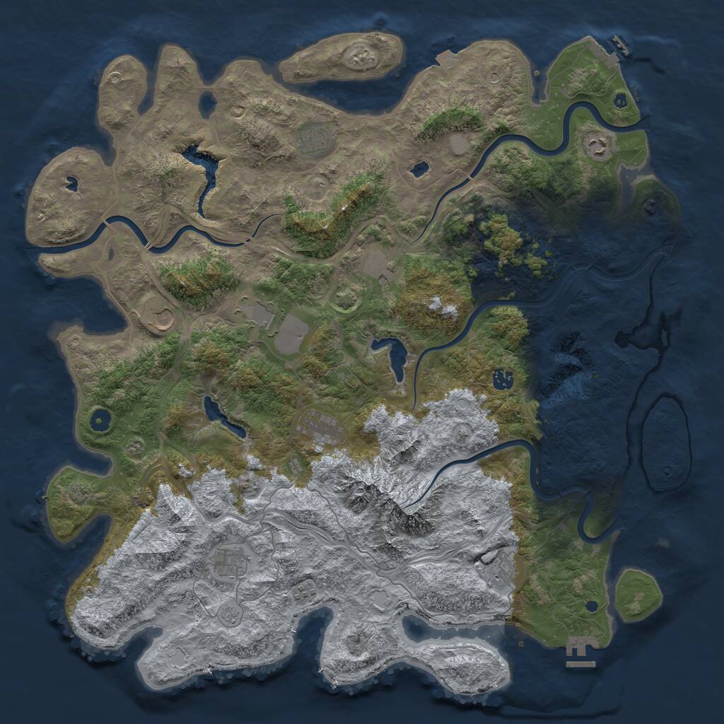 Rust Map: Procedural Map, Size: 5000, Seed: 15987560, 16 Monuments