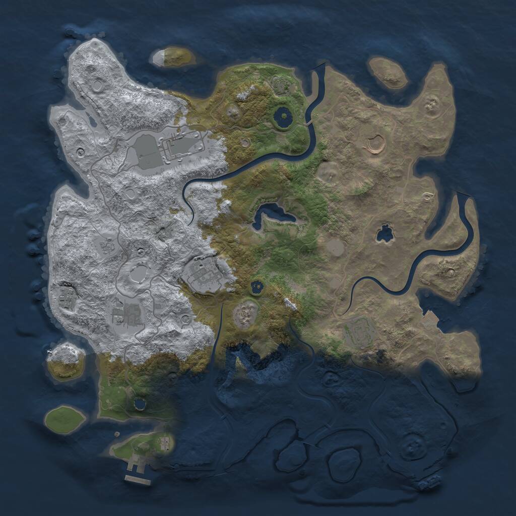 Rust Map: Procedural Map, Size: 4000, Seed: 1245378640, 12 Monuments