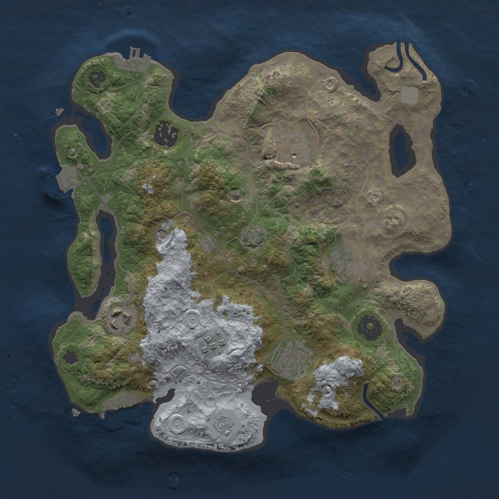 Rust Map: Procedural Map, Size: 3000, Seed: 306684396, 14 Monuments