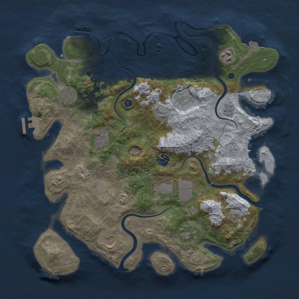 Rust Map: Procedural Map, Size: 3800, Seed: 333252, 15 Monuments