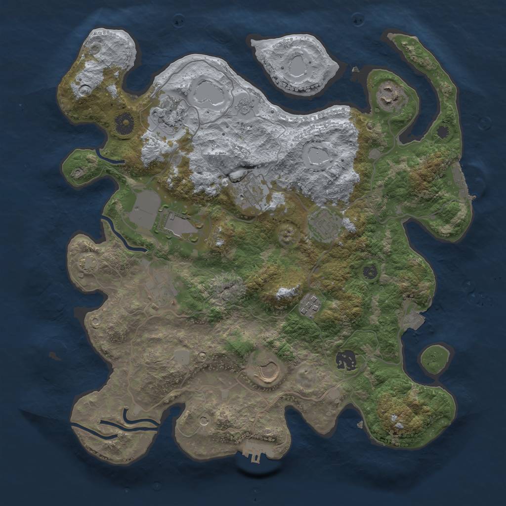 Rust Map: Procedural Map, Size: 3600, Seed: 97155432, 17 Monuments