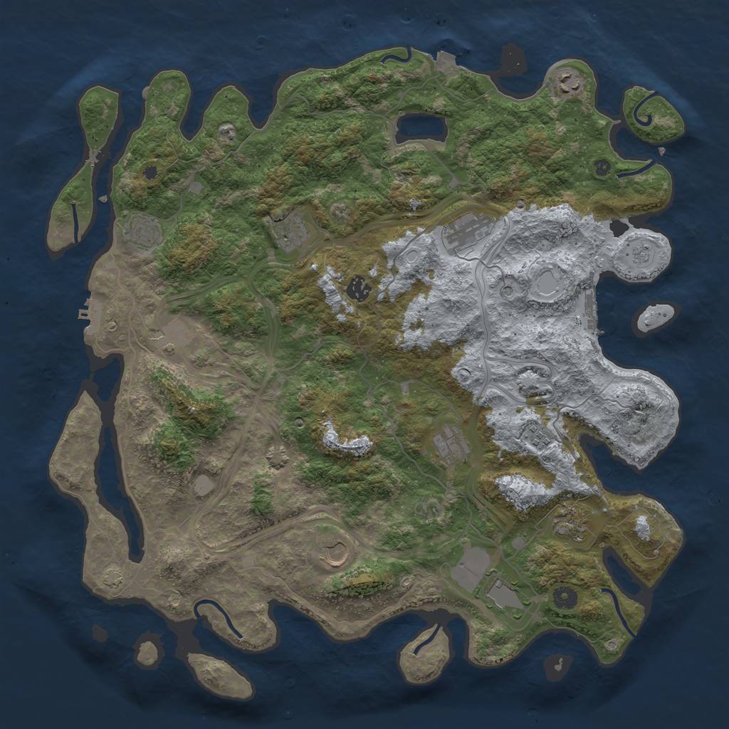 Rust Map: Procedural Map, Size: 4500, Seed: 17727241, 19 Monuments