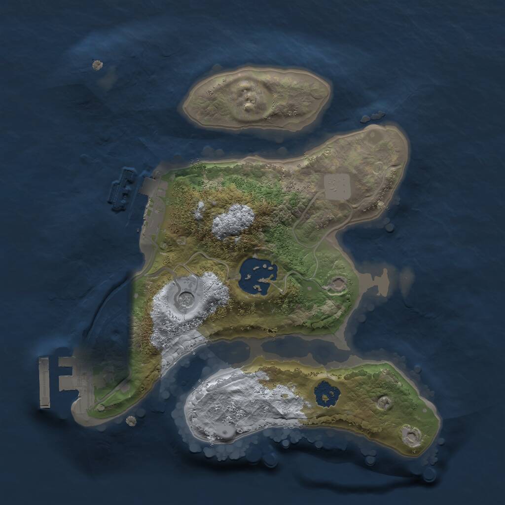 Rust Map: Procedural Map, Size: 2000, Seed: 456767523, 5 Monuments