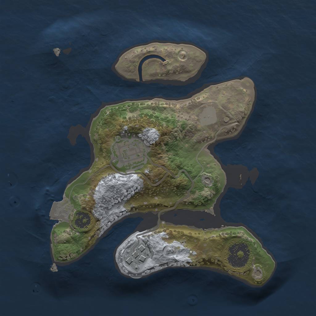 Rust Map: Procedural Map, Size: 2000, Seed: 456767523, 5 Monuments