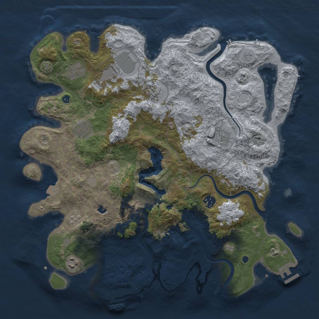 Rust Map: Procedural Map, Size: 4000, Seed: 765147386, 14 Monuments