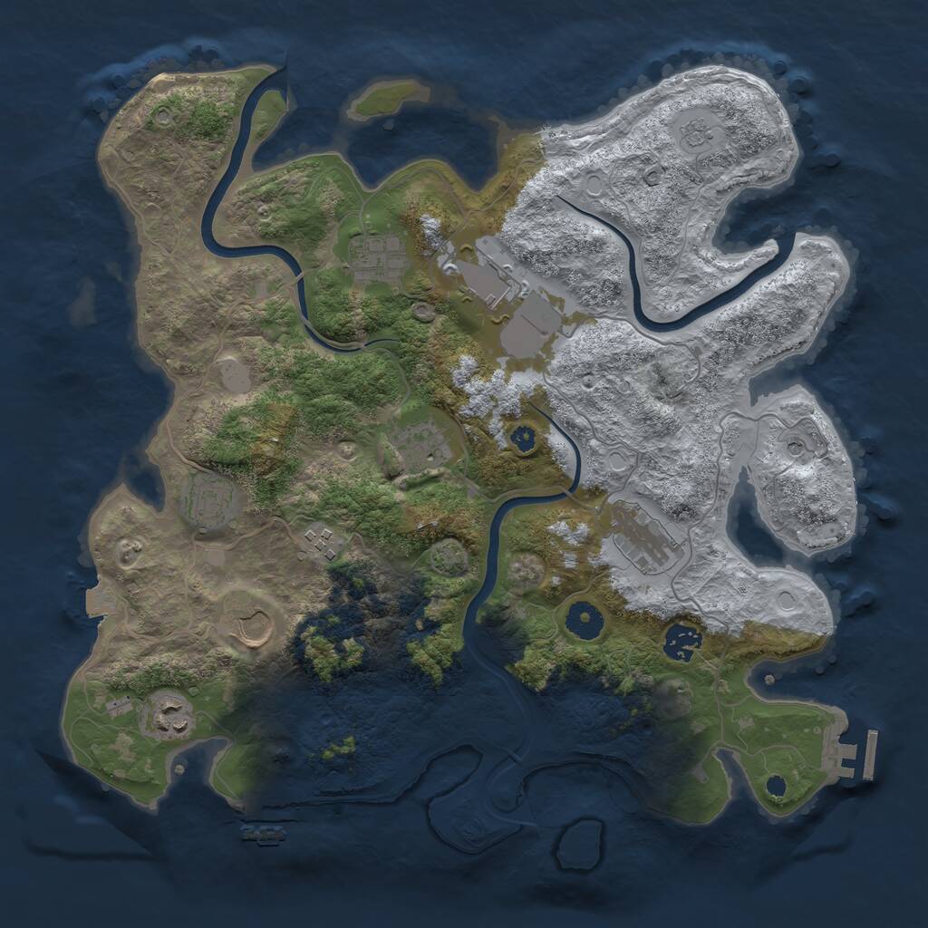 Rust Map: Procedural Map, Size: 3750, Seed: 83178946, 15 Monuments