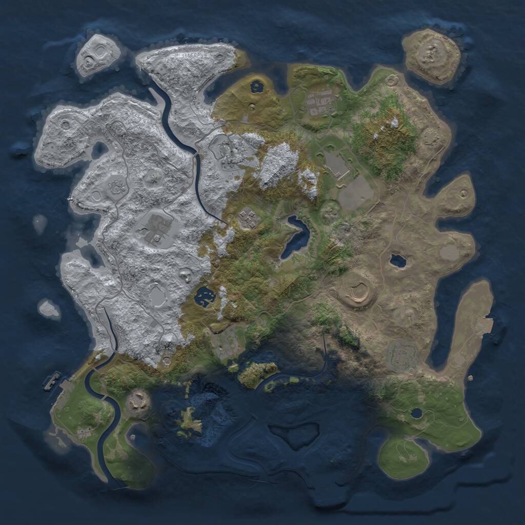 Rust Map: Procedural Map, Size: 4000, Seed: 1171390729, 16 Monuments