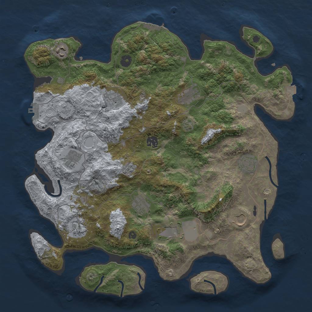 Rust Map: Procedural Map, Size: 4000, Seed: 9449239, 19 Monuments