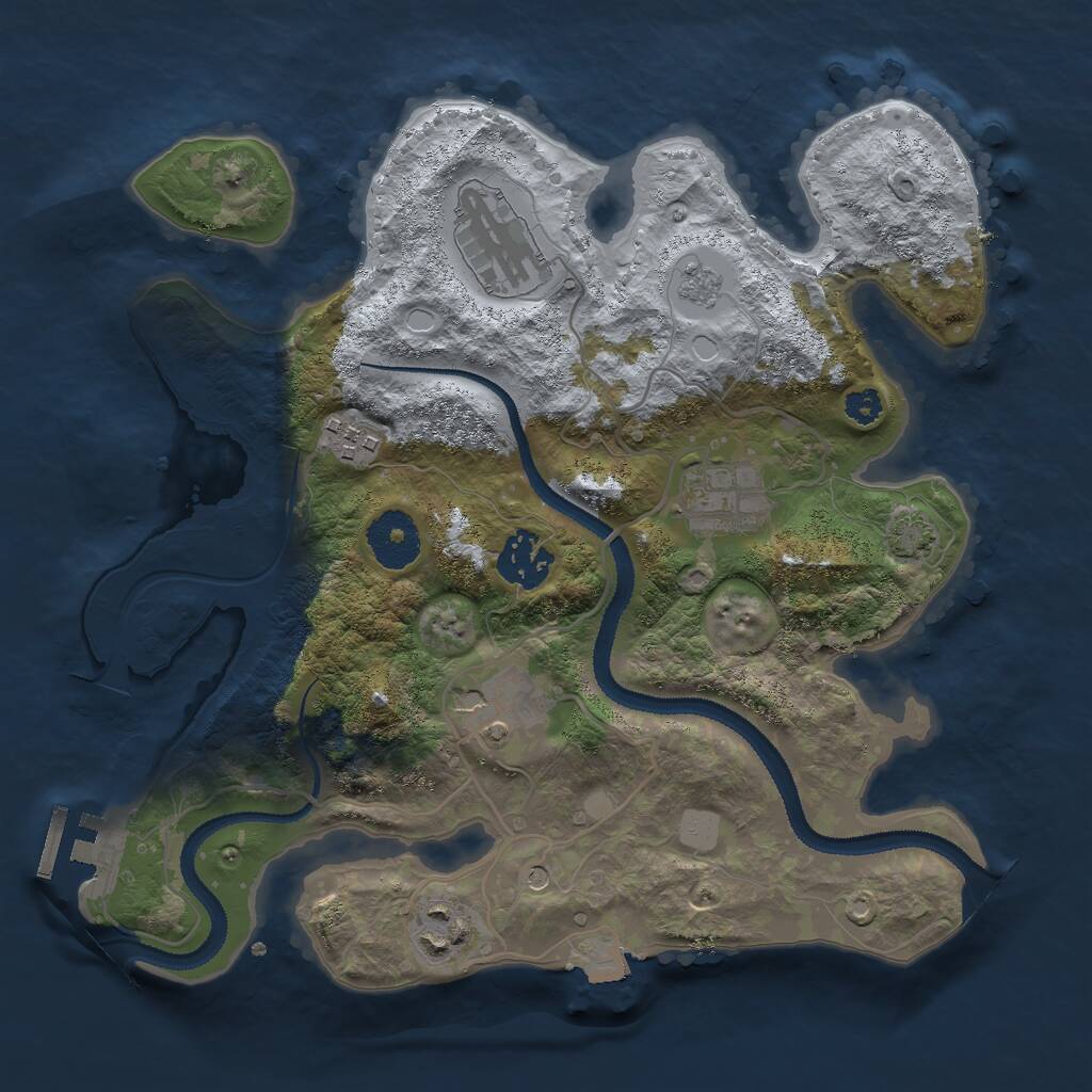 Rust Map: Procedural Map, Size: 3000, Seed: 145946606, 11 Monuments