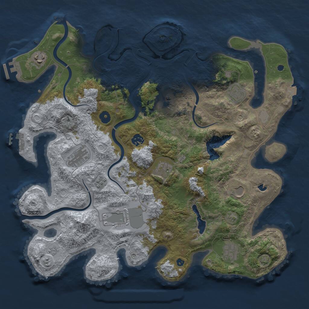 Rust Map: Procedural Map, Size: 4000, Seed: 78861394, 16 Monuments