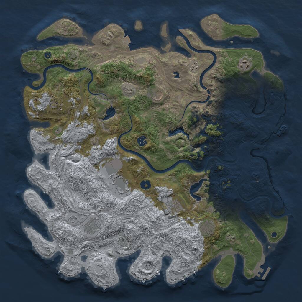Rust Map: Procedural Map, Size: 4500, Seed: 534869511, 15 Monuments