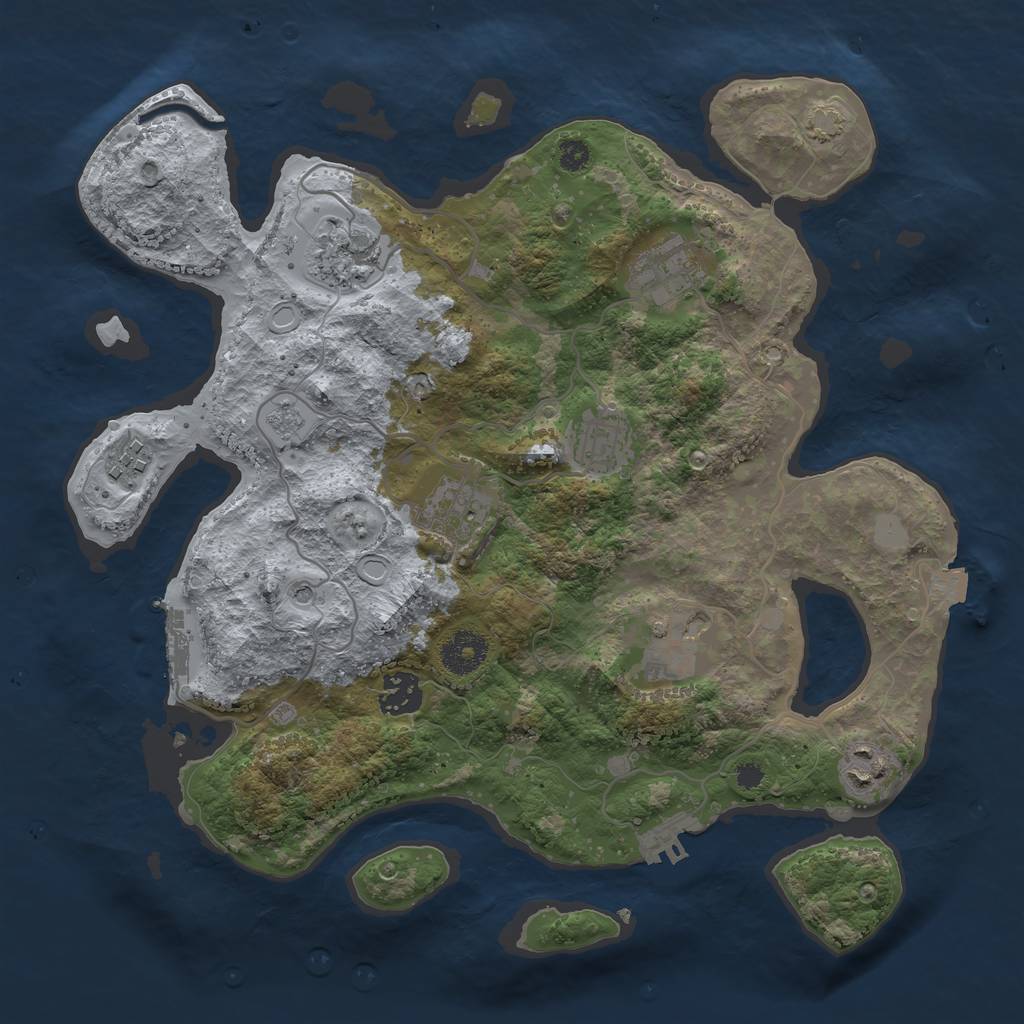 Rust Map: Procedural Map, Size: 3400, Seed: 22767606, 16 Monuments