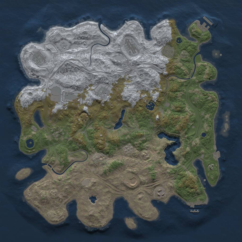 Rust Map: Procedural Map, Size: 4250, Seed: 786588657, 16 Monuments