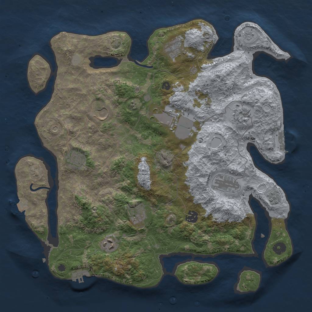 Rust Map: Procedural Map, Size: 3750, Seed: 1122, 18 Monuments