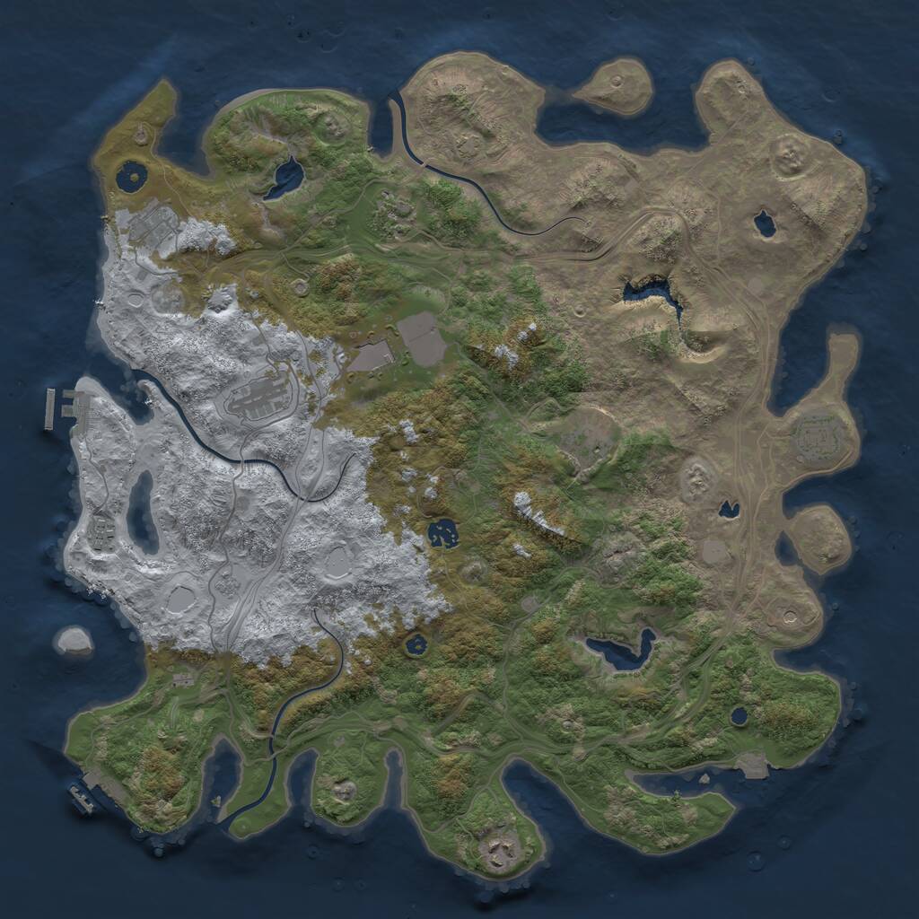 Rust Map: Procedural Map, Size: 4500, Seed: 141276764, 15 Monuments