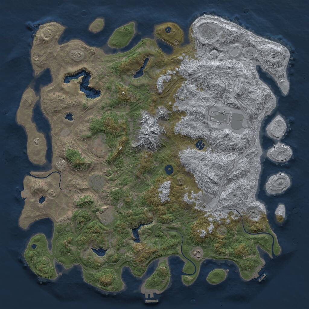 Rust Map: Procedural Map, Size: 5000, Seed: 26664534, 16 Monuments