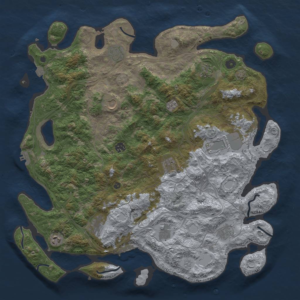 Rust Map: Procedural Map, Size: 4500, Seed: 1982734, 19 Monuments