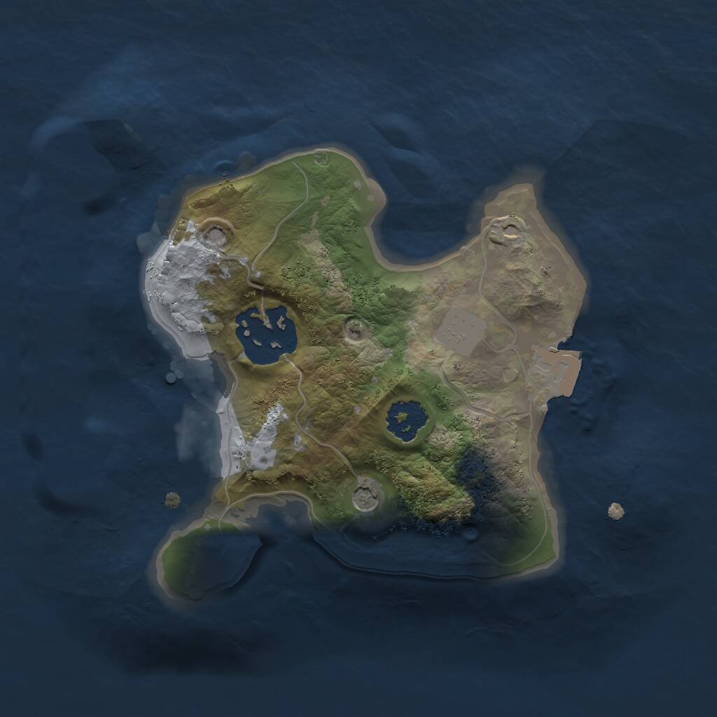 Rust Map: Procedural Map, Size: 1800, Seed: 384, 3 Monuments