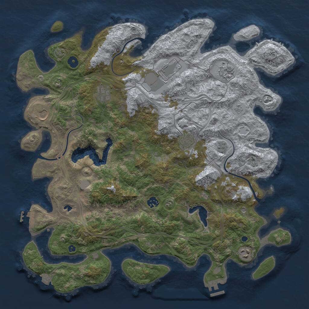 Rust Map: Procedural Map, Size: 4300, Seed: 73488503, 14 Monuments