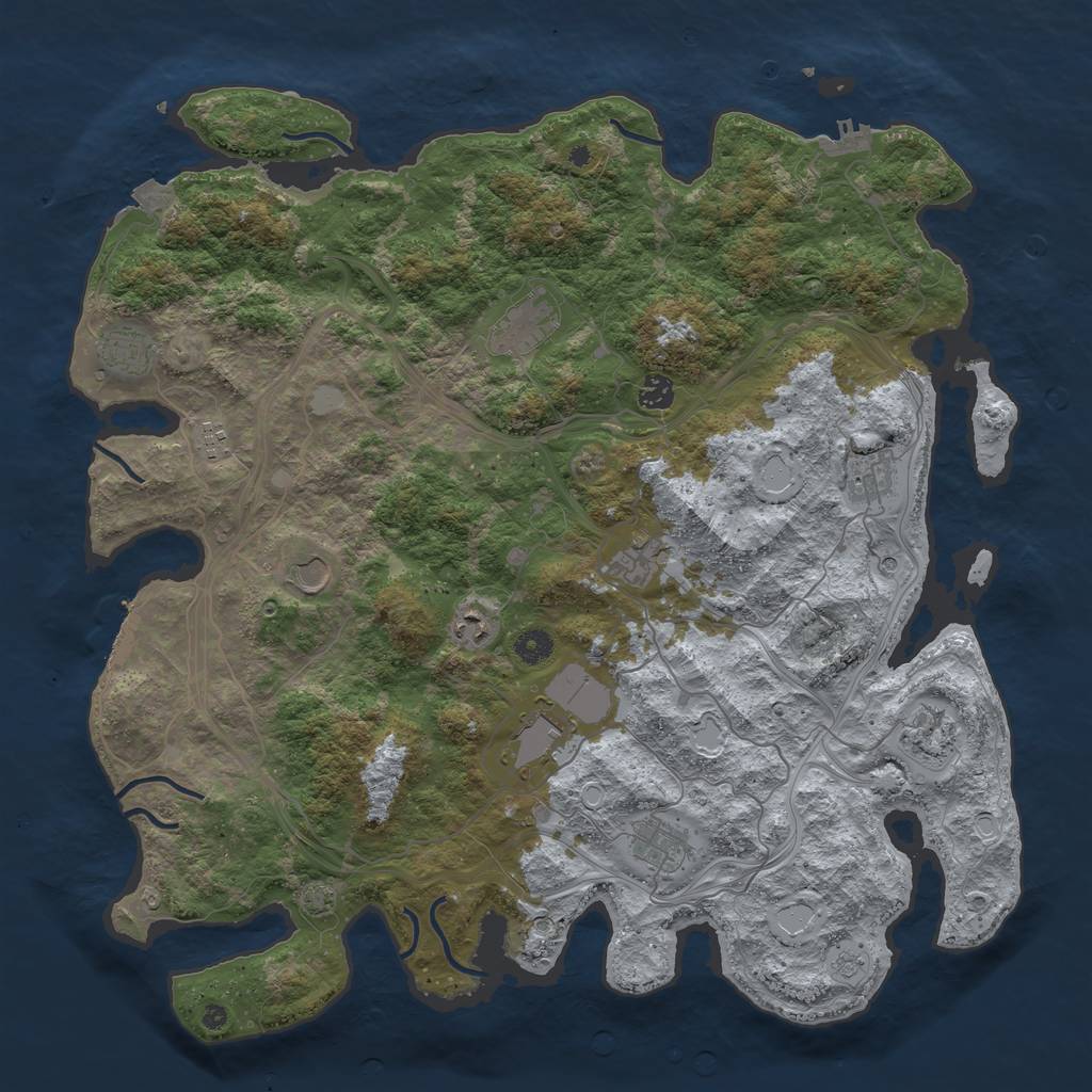 Rust Map: Procedural Map, Size: 4500, Seed: 136421186, 19 Monuments