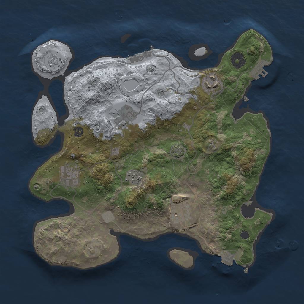 Rust Map: Procedural Map, Size: 3000, Seed: 20112023, 13 Monuments