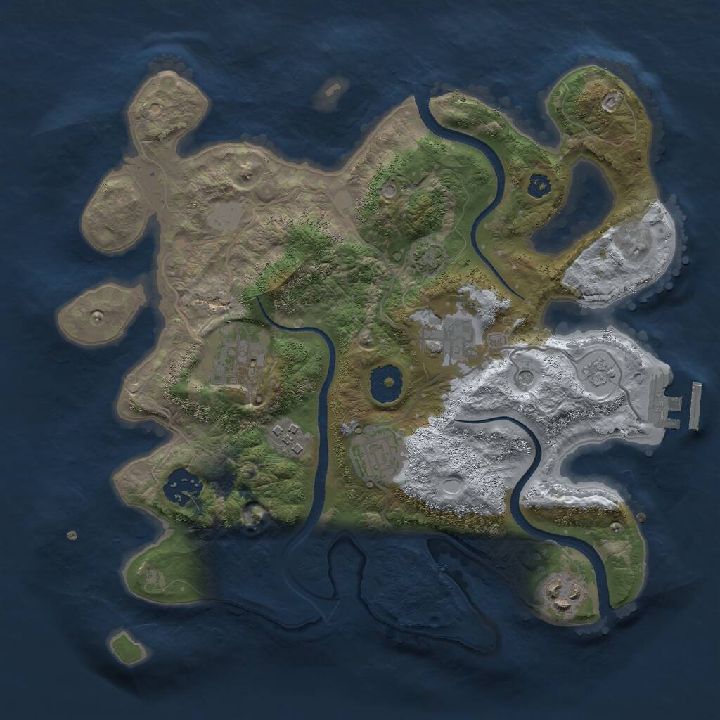Rust Map: Procedural Map, Size: 3000, Seed: 456184, 11 Monuments