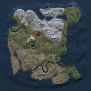 Thumbnail Rust Map: Procedural Map, Size: 3500, Seed: 11022023, 14 Monuments