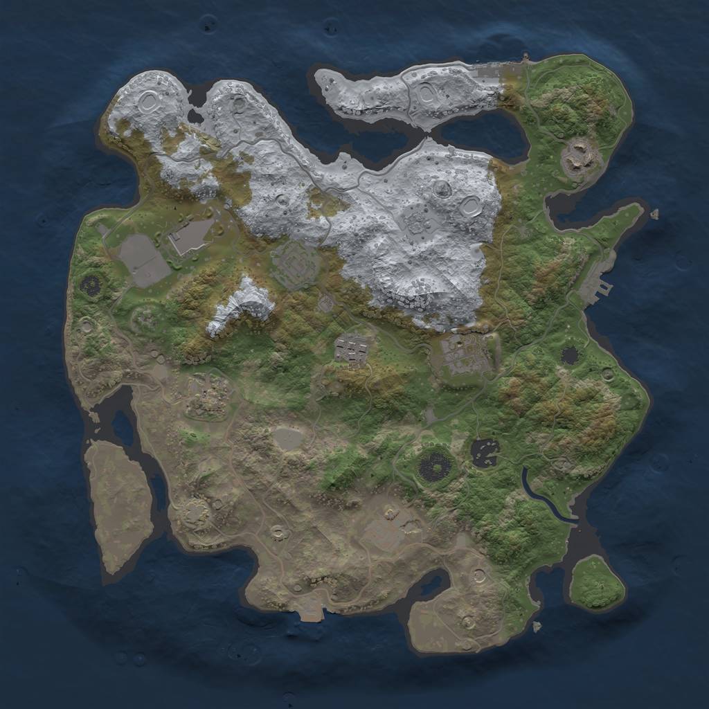 Rust Map: Procedural Map, Size: 3500, Seed: 11022023, 16 Monuments