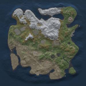 Thumbnail Rust Map: Procedural Map, Size: 3500, Seed: 11022023, 16 Monuments