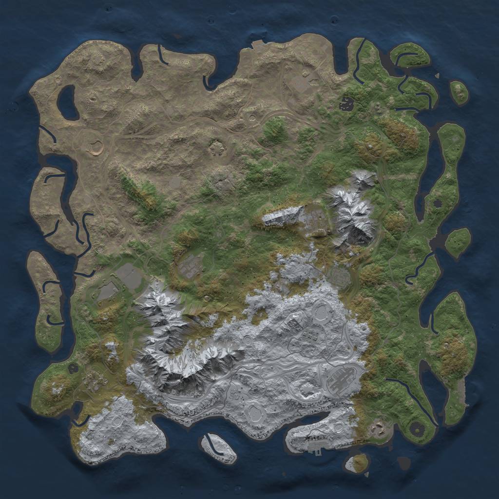 Rust Map: Procedural Map, Size: 5000, Seed: 2031826382, 19 Monuments