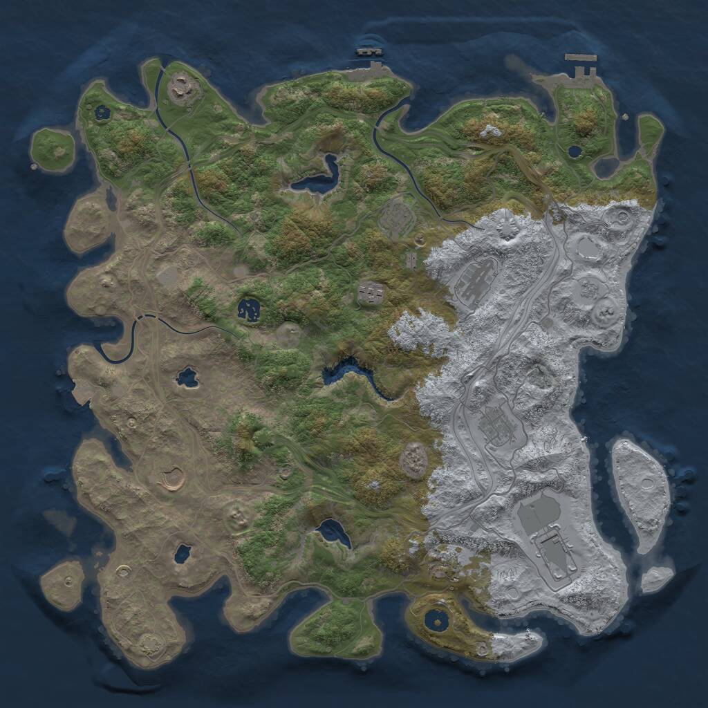 Rust Map: Procedural Map, Size: 4500, Seed: 91726, 15 Monuments