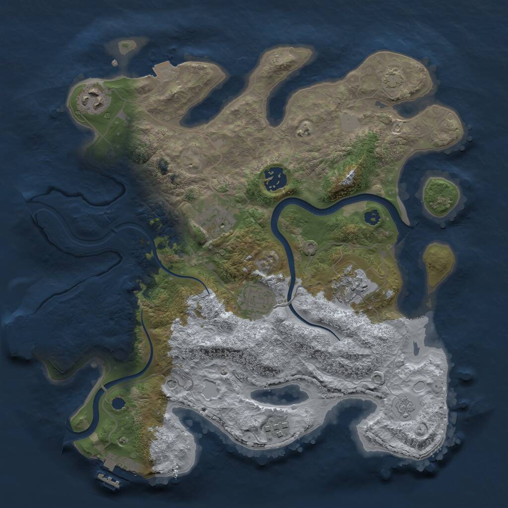 Rust Map: Procedural Map, Size: 3250, Seed: 15000, 12 Monuments